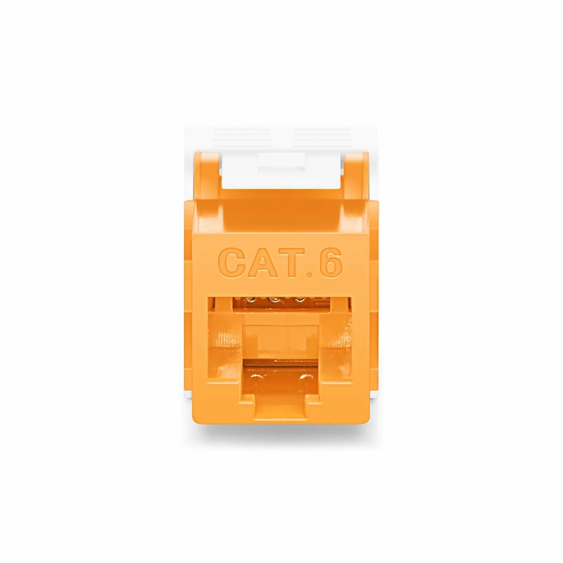 SFPS Cat6 RJ45 (8P8C) Unshielded Toolless Keystone Jack Module, Orange (10 pcs/Pack) SFPS
