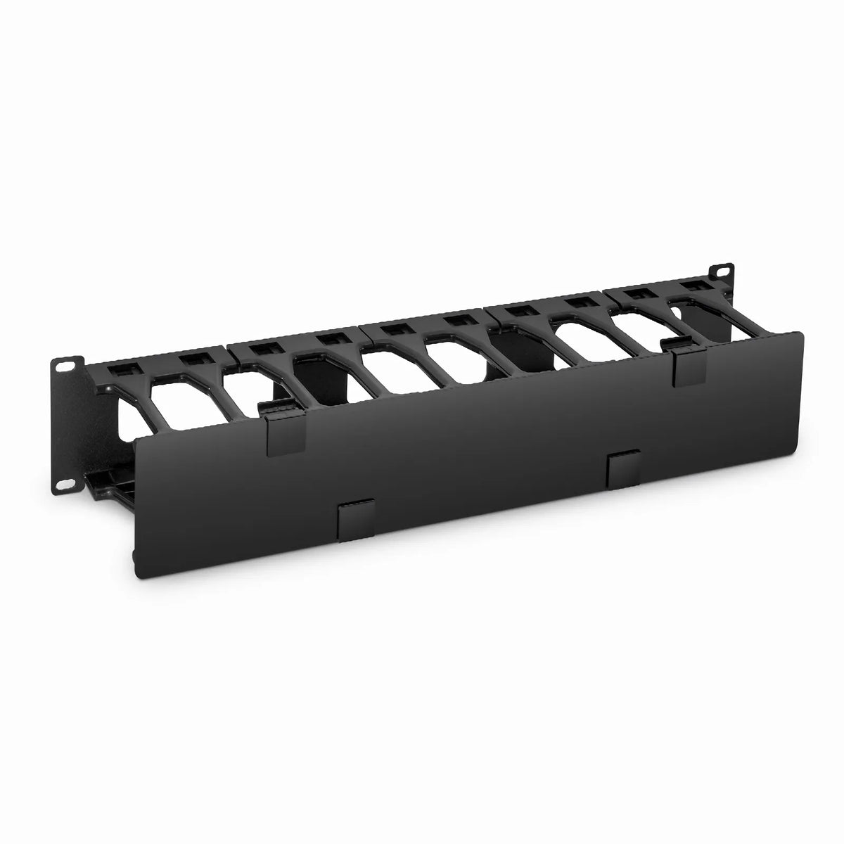 SFPS Horizontal Single Sided High Capacity Cable Manager, 2RU, Finger Duct with Cover, 4.56 in. Depth SFPS