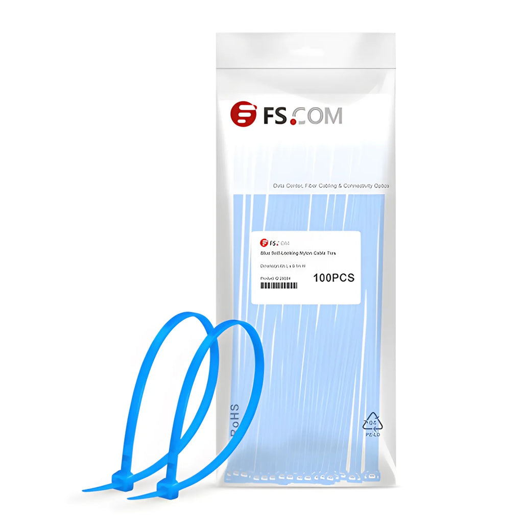 SFPS 100-Pack 4in.L x 0.1in.W Self-Locking Nylon Cable Ties, Blue SFPS