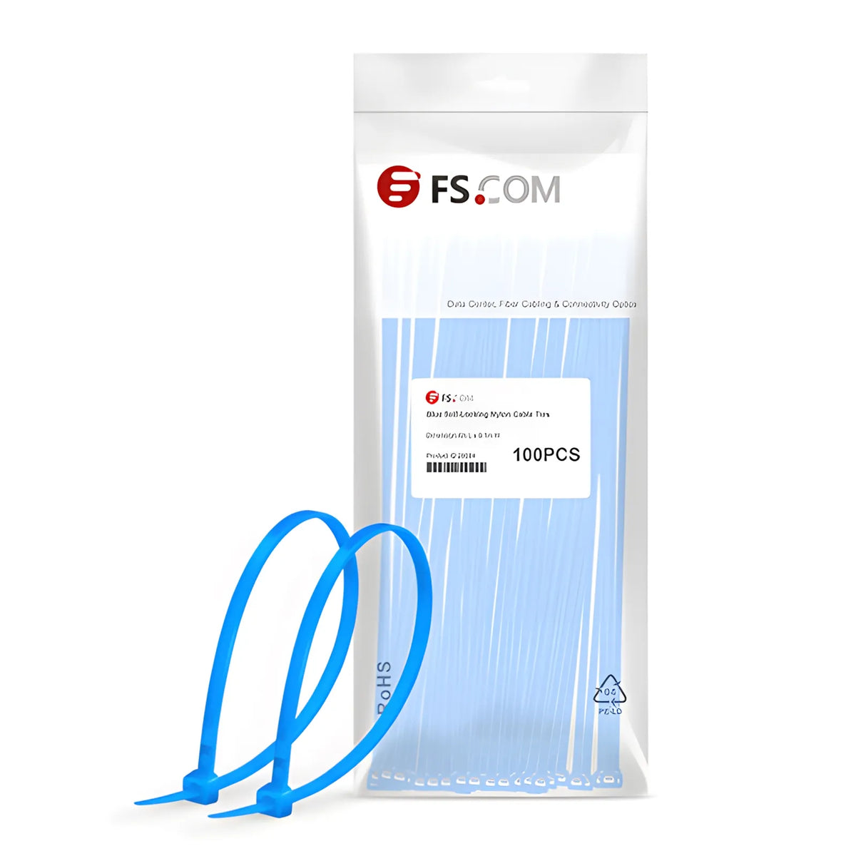 SFPS 100-Pack 4in.L x 0.1in.W Self-Locking Nylon Cable Ties, Blue SFPS