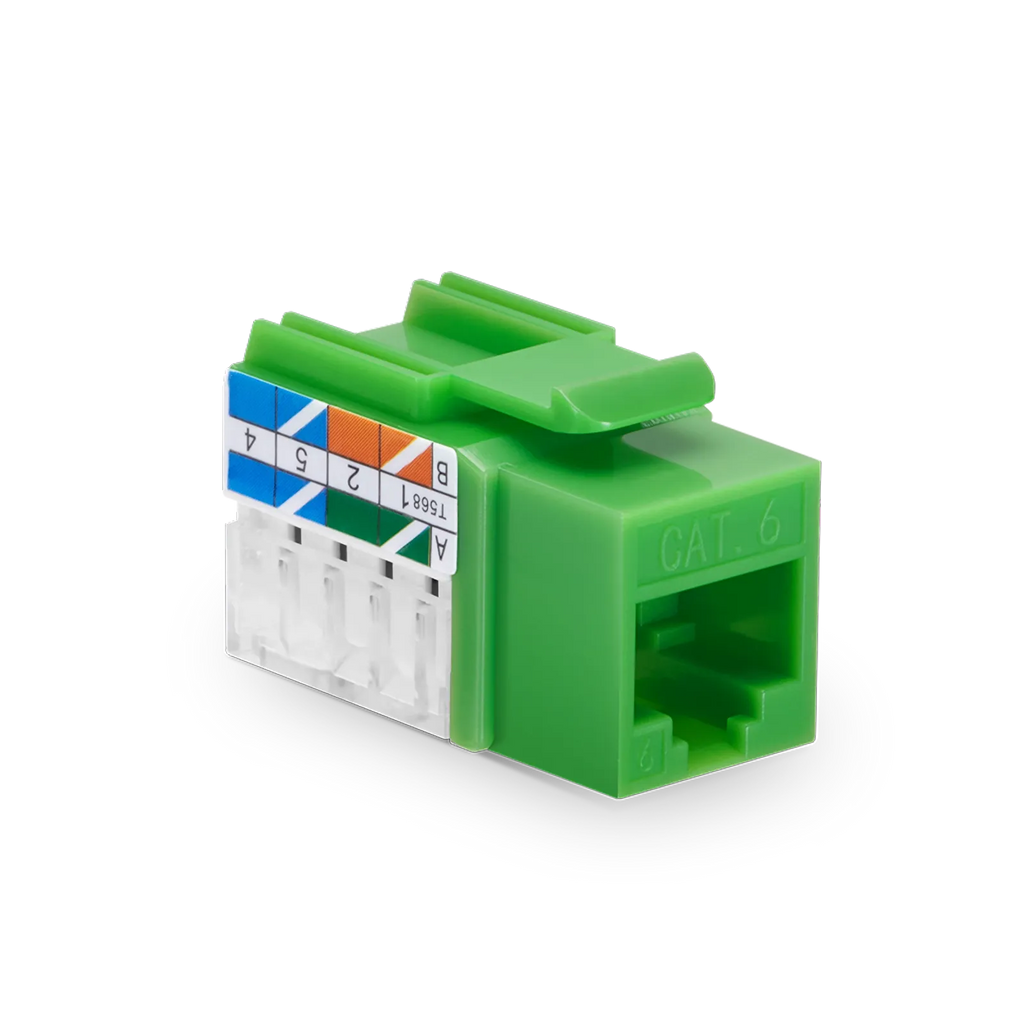 SFPS Cat6 RJ45 (8P8C) Unshielded Punch Down Keystone Jack Module, Green, 12Pcs/Pack SFPS
