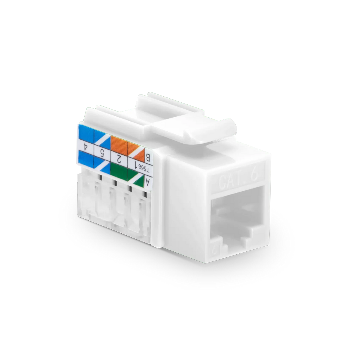 SFPS Cat6 RJ45 (8P8C) Unshielded Punch Down Keystone Jack Module, White, 12Pcs/Pack SFPS