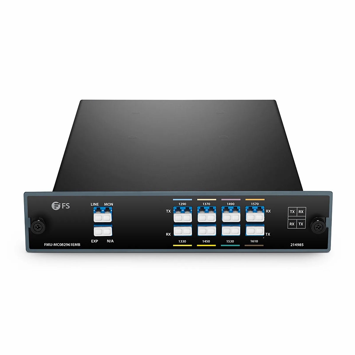SFPS 8 Channels CWDM Mux Demux, 1290-1610nm, with Monitor and Expansion Port, 4.5dB Typical IL, LC/UPC, Single Fiber, Side B, FMU Plug-in Module SFPS