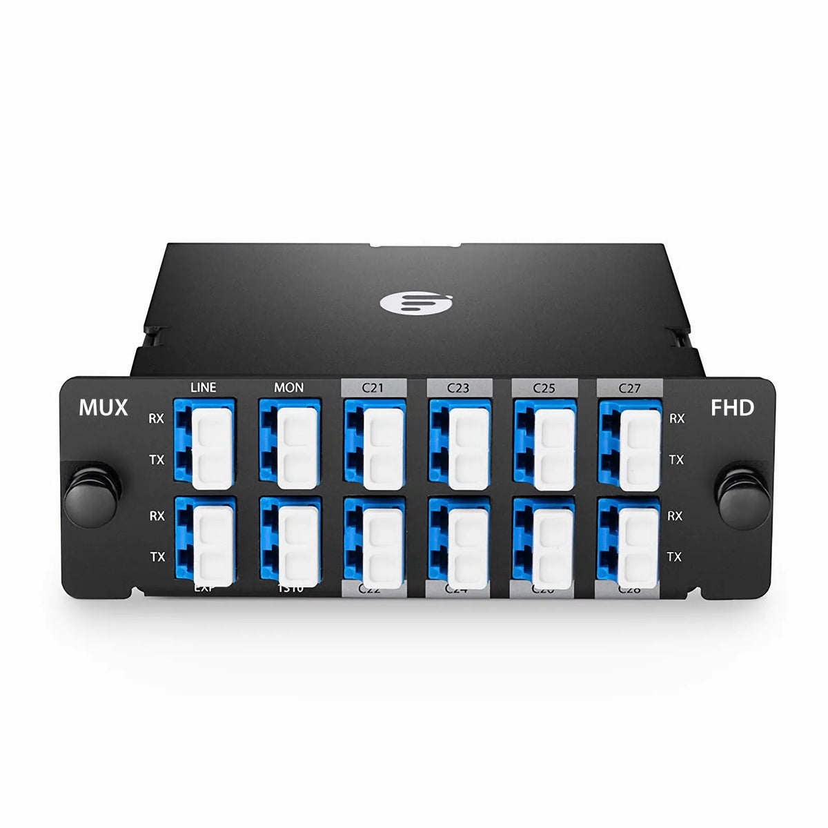 SFPS 8 Channels DWDM Mux Demux, 100GHz C21-C28, with Monitor, Expansion and 1310nm Port, 2.4dB Typical IL, LC/UPC, Dual Fiber, High Density, FHDA Plug-in Module SFPS
