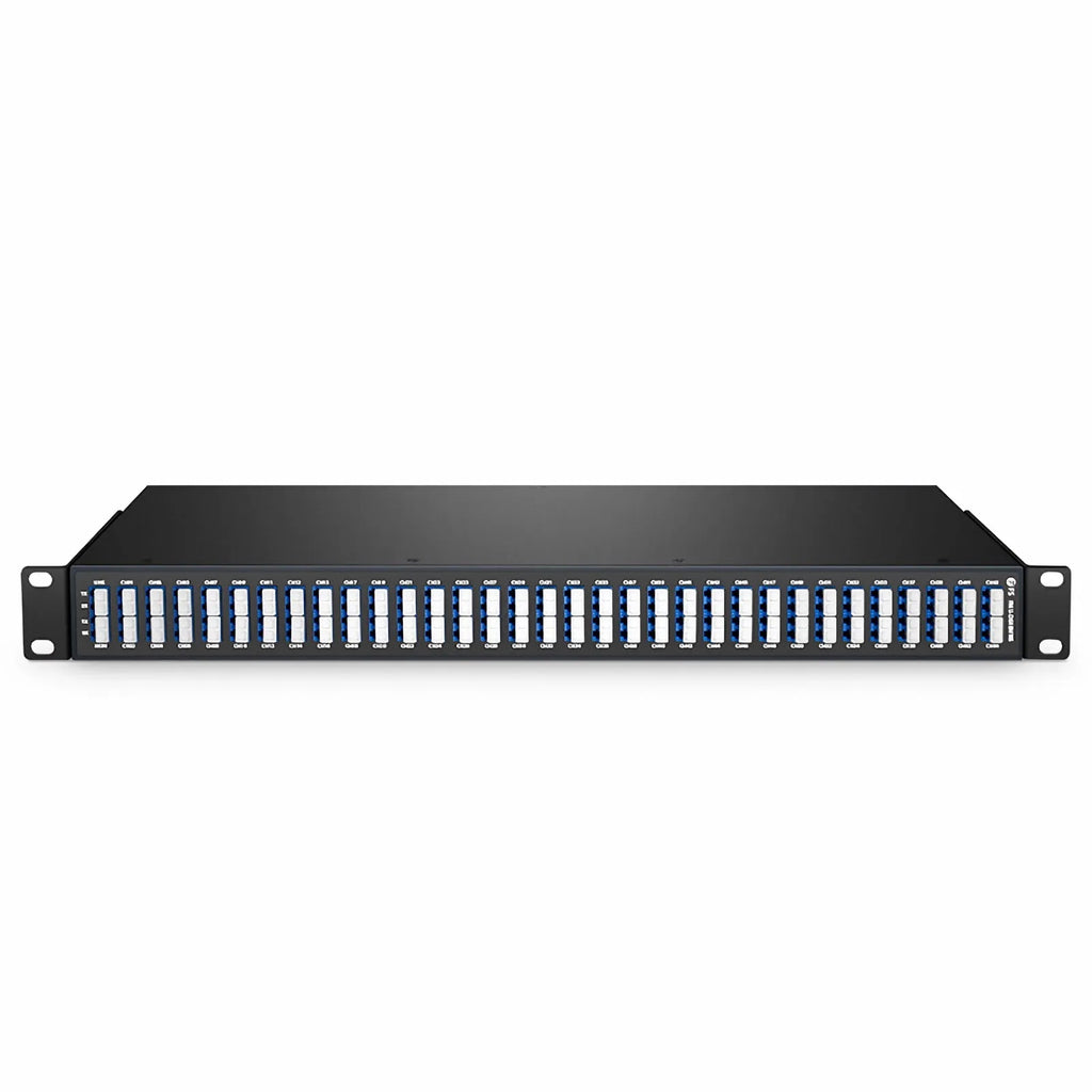 SFPS 64 Channels DWDM Mux Demux, Super C-band 75GHz 191.3625-196.0875THz, with Monitor Port, 5.8dB Typical IL, LC/UPC, Dual Fiber, FMU 1U Rack Mount SFPS