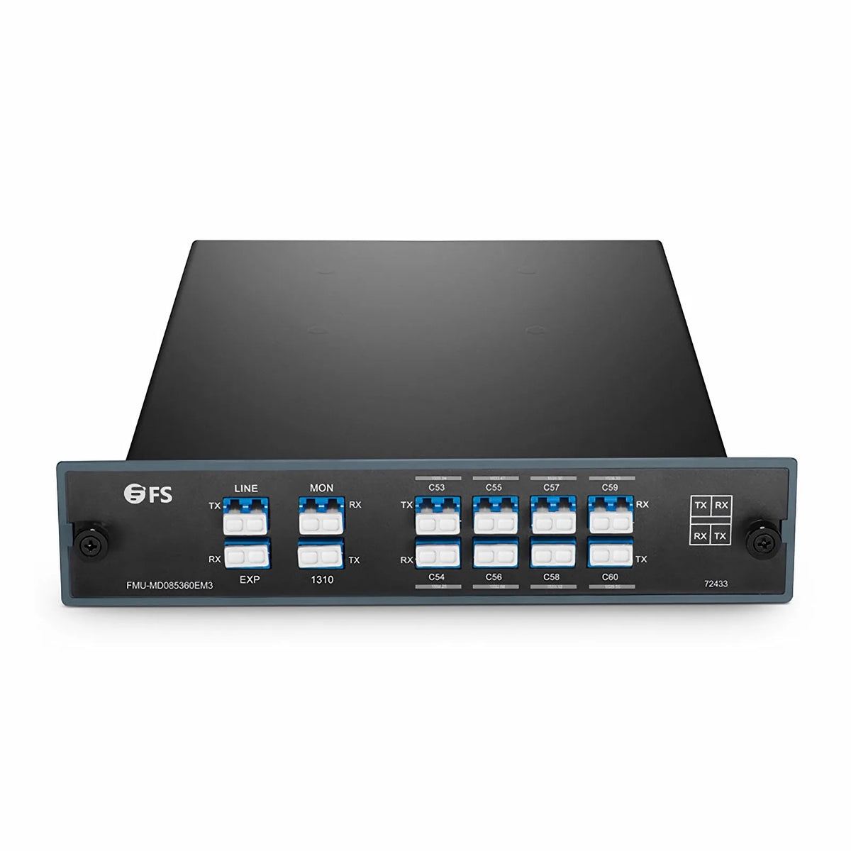 SFPS 8 Channels DWDM Mux Demux, 100GHz C53-C60, with Monitor, Expansion and 1310nm Port, 3.0dB Typical IL, LC/UPC, Dual Fiber, FMU Plug-in Module SFPS