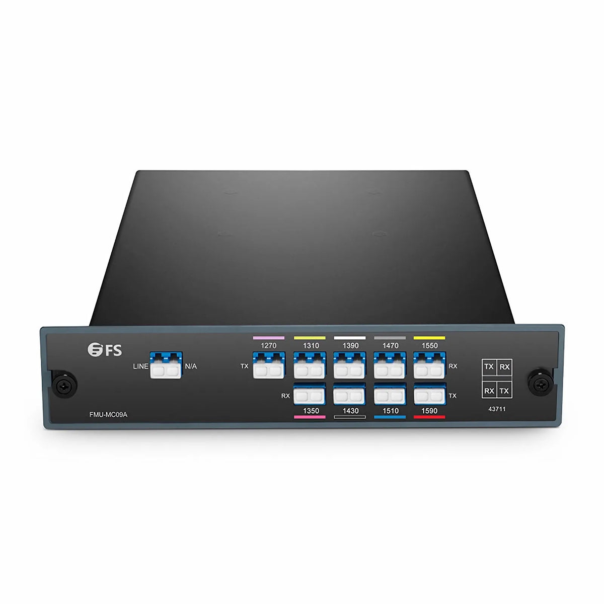 SFPS 9 Channels CWDM Mux Demux, 1270-1590nm, 2.4dB Typical IL, LC/UPC, Single Fiber, Side-A, FMU Plug-in Module SFPS