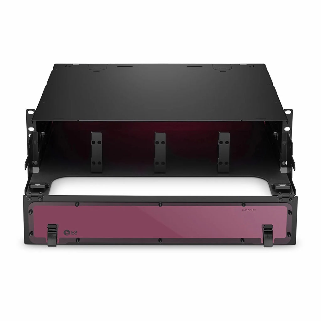SFPS FHDA High Density 2U Rack Mount Enclosure Unloaded, Sliding Drawer, Holds up to 8 x FHDA Cassettes, Panels or Splice Trays, 288 Fibers (LC) SFPS