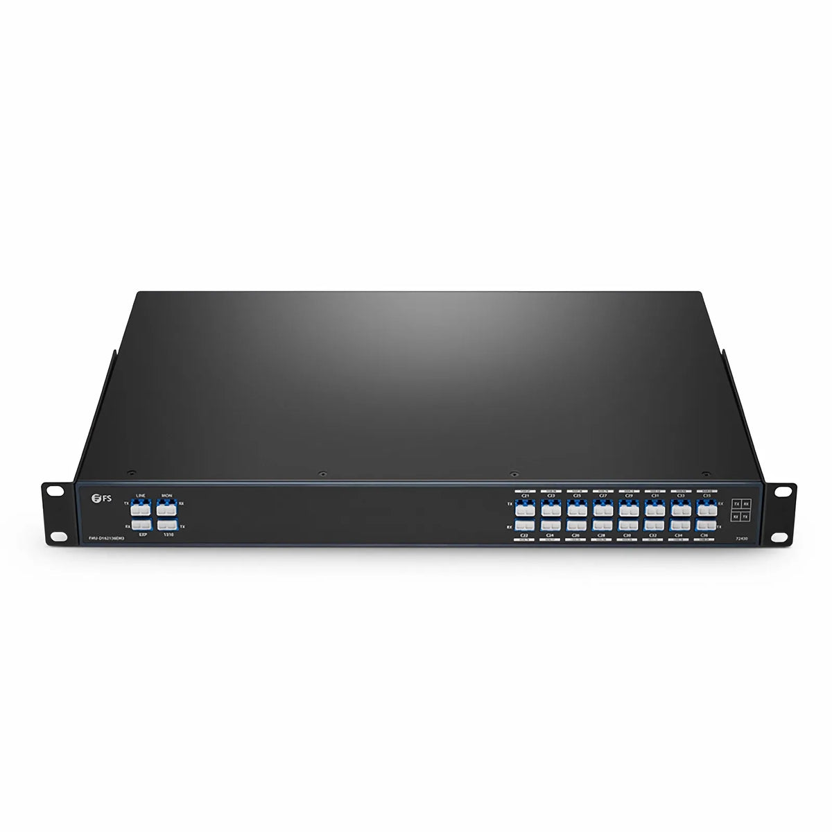 SFPS 16 Channels DWDM Mux Demux, 100GHz C21-C36, with Monitor, Expansion and 1310nm Port, 4.4dB Typical IL, LC/UPC, Dual Fiber, FMU 1U Rack Mount SFPS