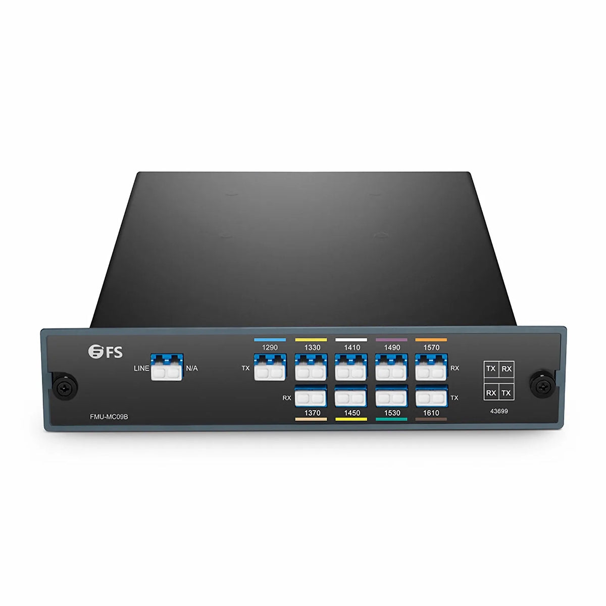 SFPS 9 Channels CWDM Mux Demux, 1290-1610nm, 2.4dB Typical IL, LC/UPC, Single Fiber, Side-B, FMU Plug-in Module SFPS