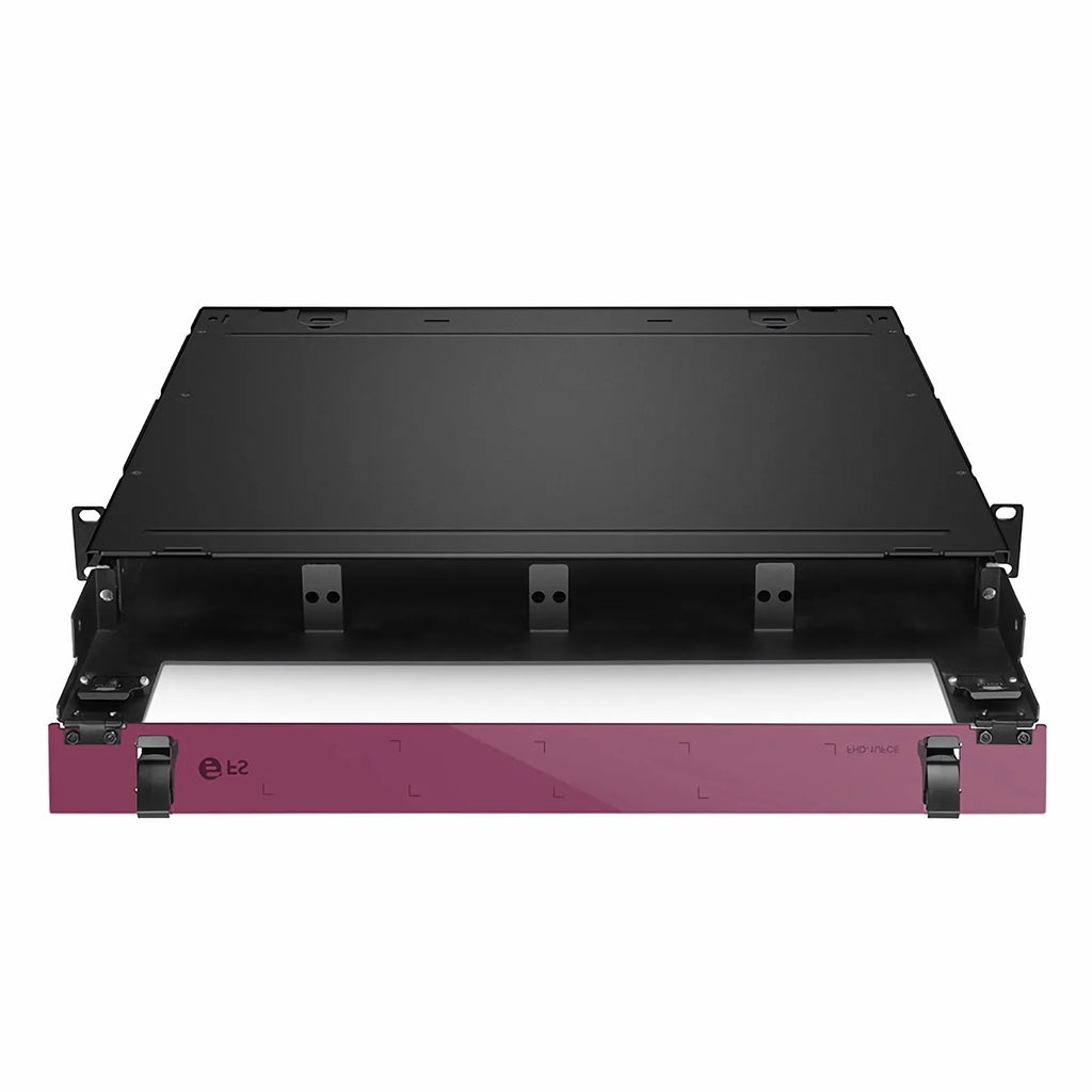 SFPS FHDA High Density 1U Rack Mount Enclosure Unloaded, Sliding Drawer, Holds up to 4 x FHDA Cassettes, Panels, or Splice Trays, 144 Fibers (LC) SFPS