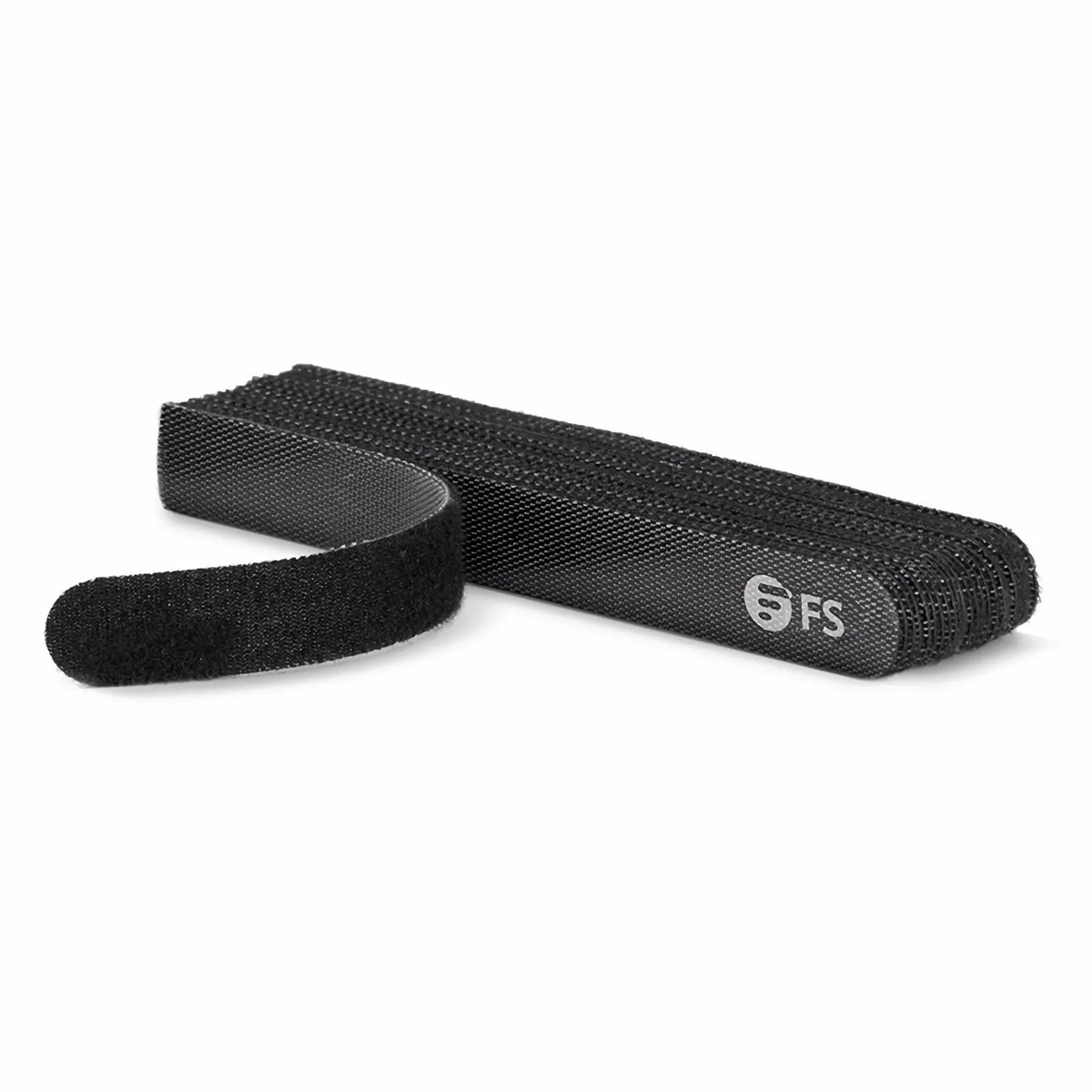 SFPS 25pcs/Bag 5.12in.L x 0.59in.W Hook and Loop Cable Ties, Pre-Cut Design, Self-bundling, Black SFPS