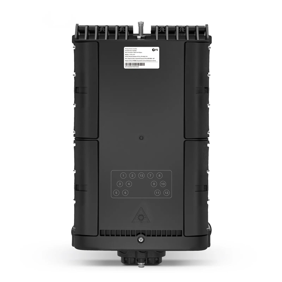 SFPS Fully Pre-Terminated Fiber Distribution Hub Box for Quick ODN, 1 Uncut Port, 13 SC/APC Hardened Adapters, Mechanical Seal, Supports 1:2/1:4/1:8 Mini Splitters, PP+GF, IP68, Wall/Pole/Aerial Mount, Indoor/Outdoor SFPS