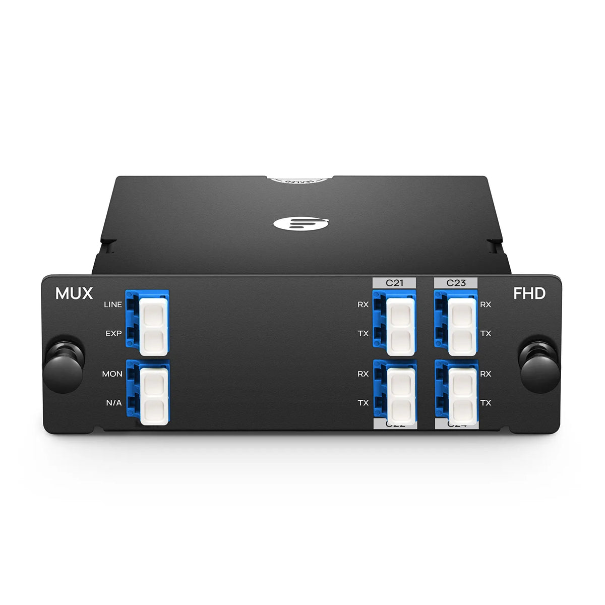 SFPS 4 Channels DWDM Mux Demux, 100GHz C21-C24, with Monitor and Expansion Port, 2.75dB Typical IL, LC/UPC, Single Fiber, Side-A, High Density, FHDA Plug-in Module SFPS