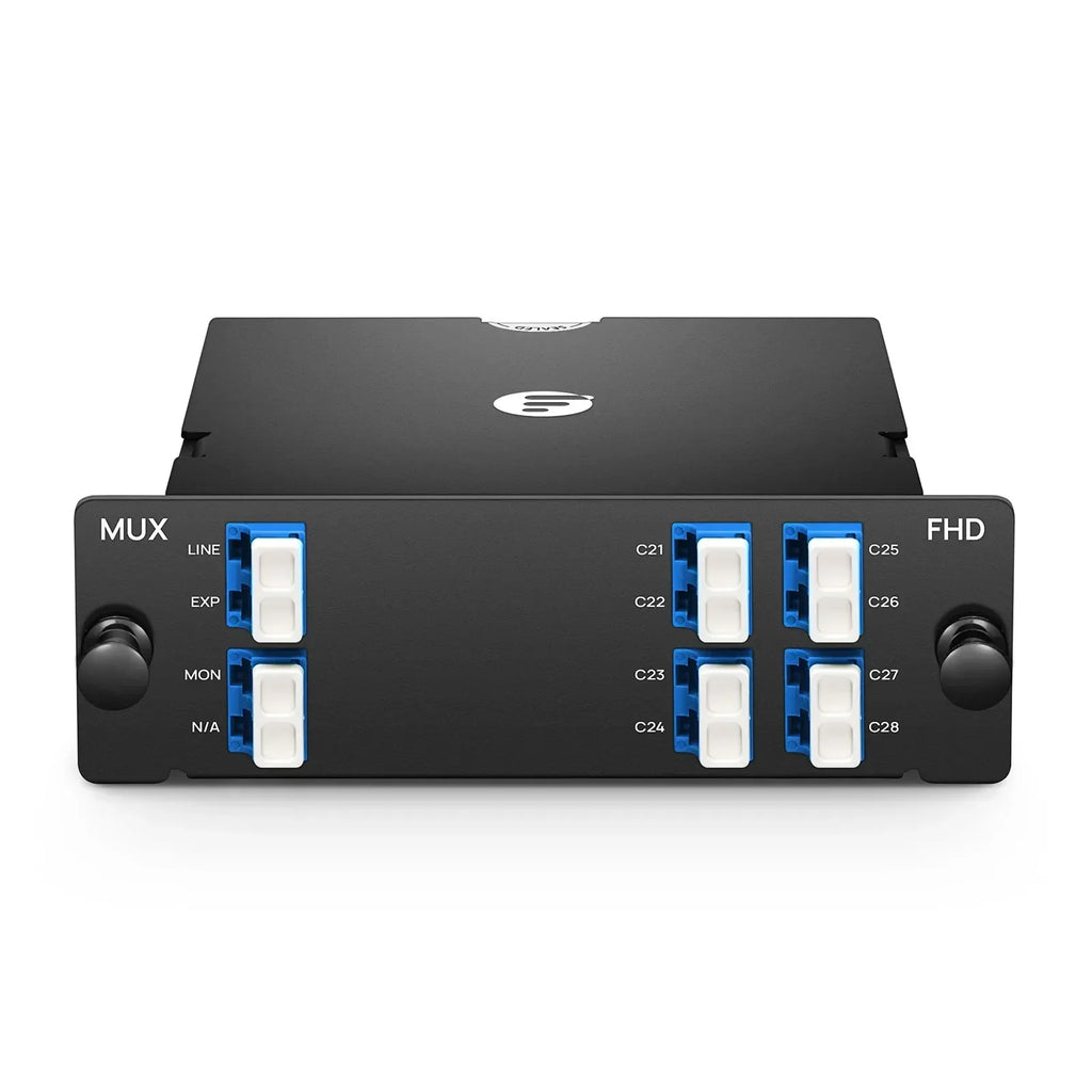 SFPS 8 Channels DWDM Mux or Demux, 100GHz C21-C28, with Monitor and Expansion Port, 2.75dB Typical IL, LC/UPC, Single Fiber, High Density, FHDA Plug-in Module SFPS