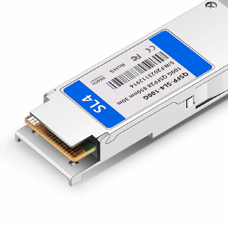 SFPS Extreme Compatible 100GBASE-SL4 QSFP28 4 x 25G NRZ 850nm 30m DOM MPO-12/UPC MMF Optical Transceiver Module, Breakout to 4 x 25G-SR SFPS