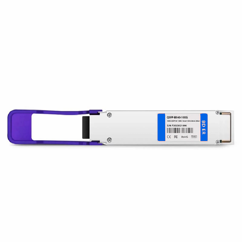 SFPS Cisco Compatible 100GBASE-BX40-D QSFP28 BiDi 4 x 25G NRZ 1309.14nm-TX/1304.58nm-RX 40km DOM Simplex LC/UPC SMF Optical Transceiver Module SFPS