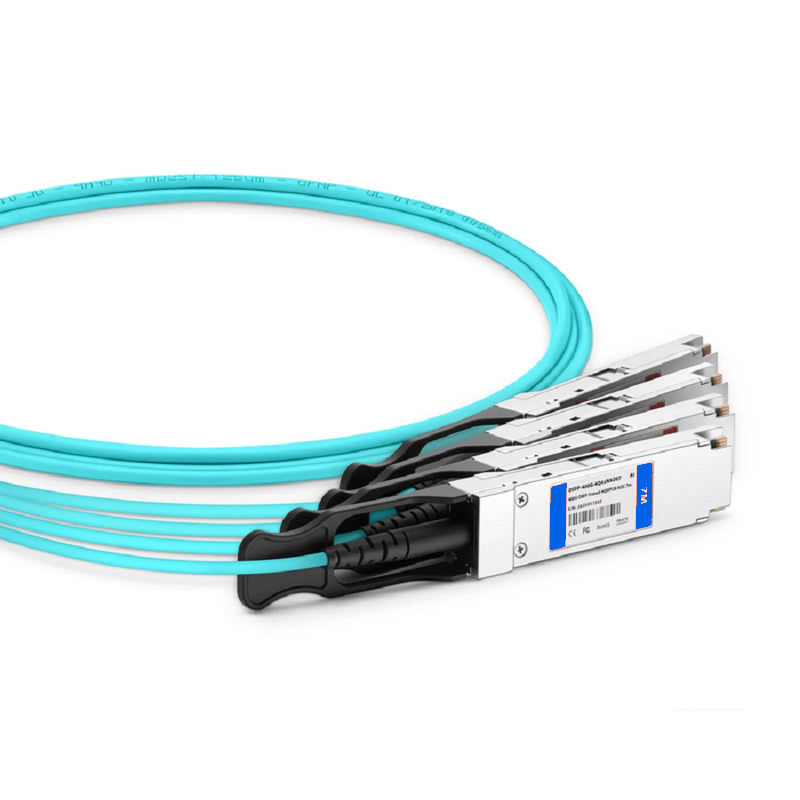 SFPS 3m (10ft) Arista Networks Compatible 400G OSFP 8 x 50G PAM4 Finned Top to 4 x 100G QSFP28 4 x 25G NRZ Active Optical Breakout Cable SFPS
