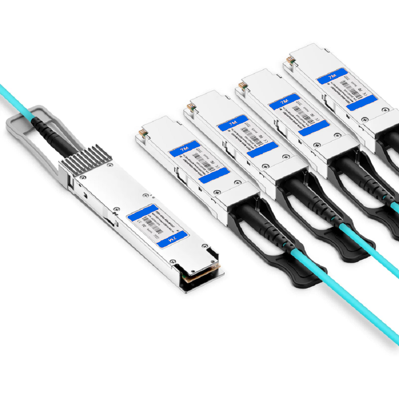SFPS 5m (16ft) Arista Networks Compatible 400G OSFP 8 x 50G PAM4 Finned Top to 4 x 100G QSFP28 4 x 25G NRZ Active Optical Breakout Cable SFPS