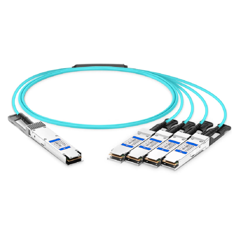 SFPS 20m (66ft) Arista Networks Compatible 400G OSFP 8 x 50G PAM4 Finned Top to 4 x 100G QSFP28 4 x 25G NRZ Active Optical Breakout Cable SFPS