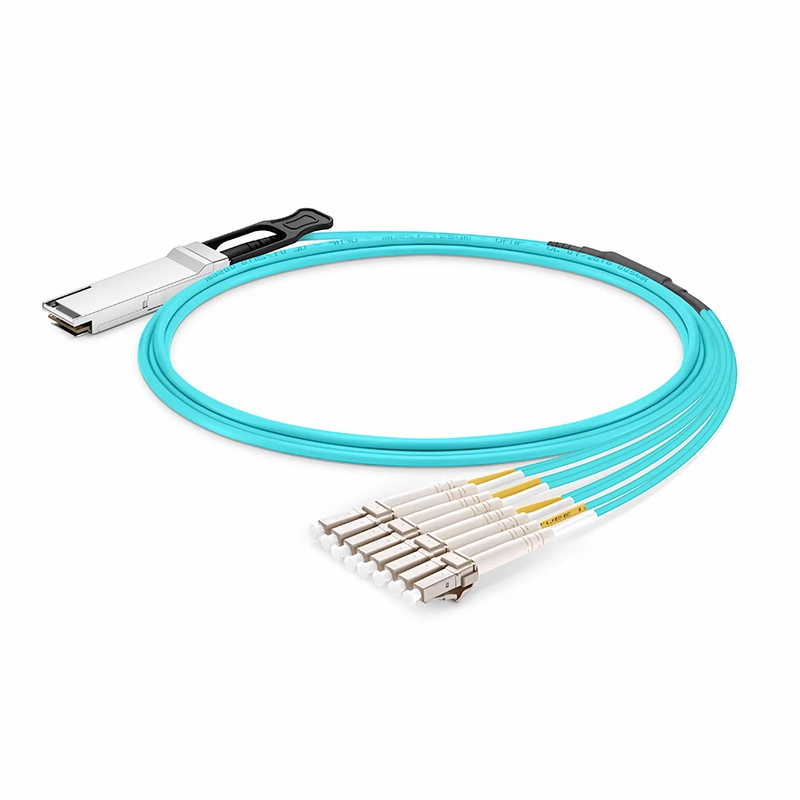 SFPS 15m (49ft) 100G QSFP28 4 x 25G NRZ to 4 Duplex LC 25G NRZ Active Optical Breakout Cable forFOSwitches SFPS