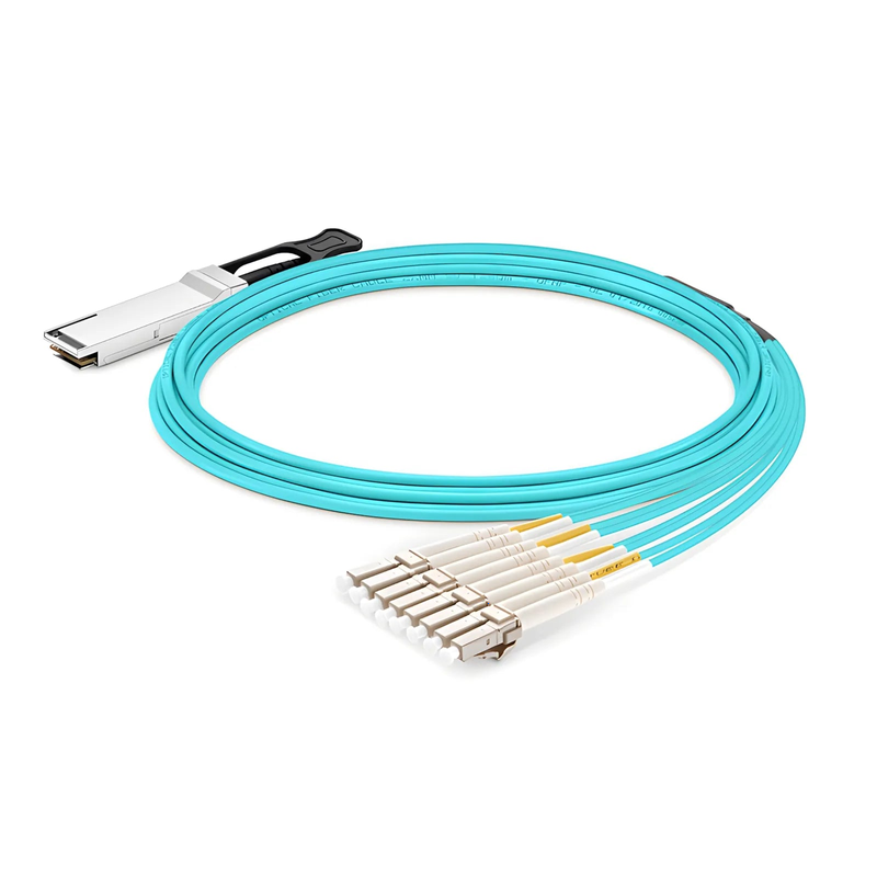 SFPS 50m (164ft) Cisco Compatible 100G QSFP28 4 x 25G NRZ to 4 Duplex LC 25G NRZ Active Optical Breakout Cable SFPS