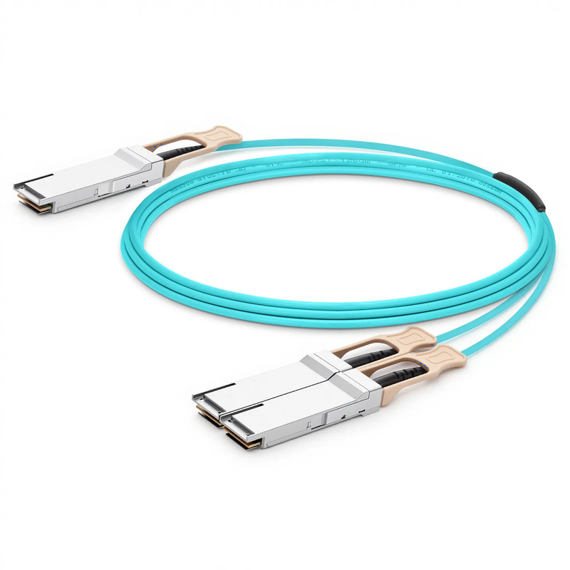 SFPS 25m (82ft) 200G QSFP56 4 x 50G PAM4 to 2 x 100G QSFP28 4 x 25G NRZ Active Breakout Optical Cable forFOSwitches SFPS