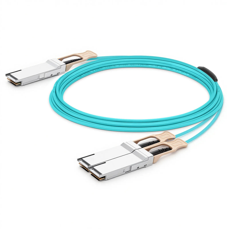 SFPS 30m (98ft) 200G QSFP56 4 x 50G PAM4 to 2 x 100G QSFP28 4 x 25G NRZ Active Breakout Optical Cable forFOSwitches SFPS