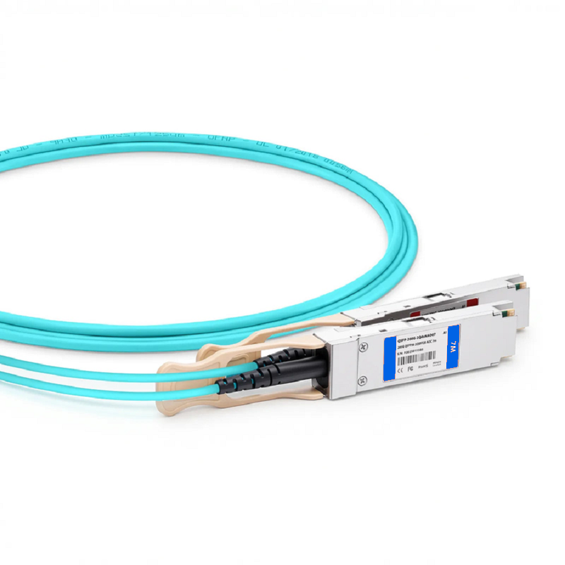 SFPS 2m (7ft) 200G QSFP56 4 x 50G PAM4 to 2 x 100G QSFP28 4 x 25G NRZ Active Breakout Optical Cable forFOSwitches SFPS