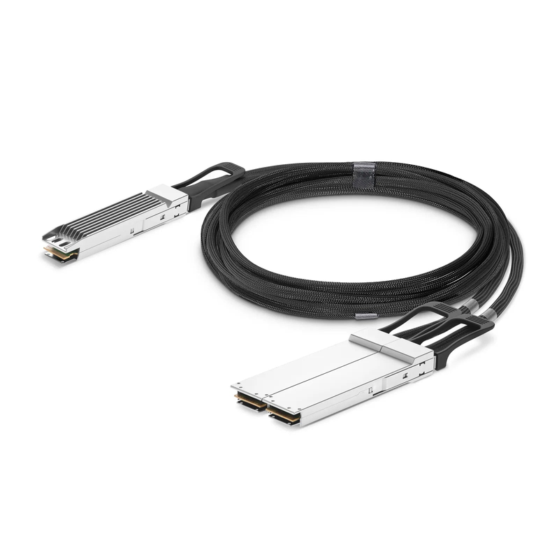 SFPS 1m (3ft) NVIDIA/Mellanox Compatible 800G OSFP 8 x 100G PAM4 Finned Top to 2 x 400G OSFP 4 x 100G PAM4 Flat Top Ethernet Active Electrical Copper Breakout Cable SFPS