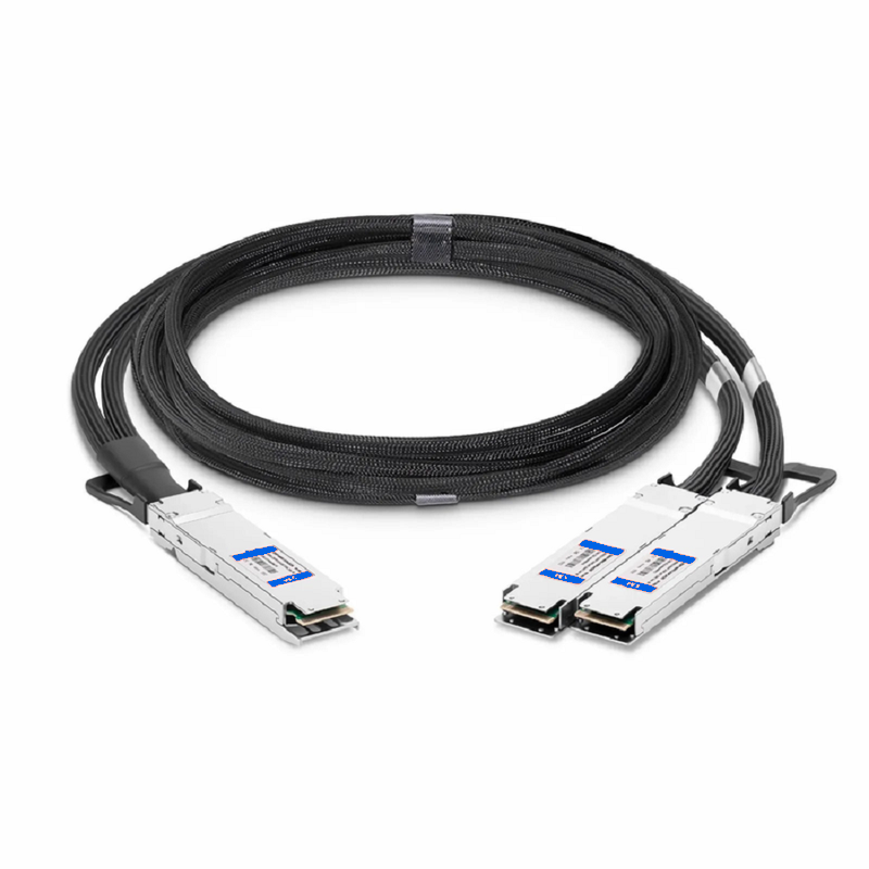 SFPS 5m (16ft) 800G OSFP 8 x 100G PAM4 Finned Top to 2 x 400G OSFP 4 x 100G PAM4 Flat Top Active Electrical Copper Breakout Cable forFOSwitches SFPS