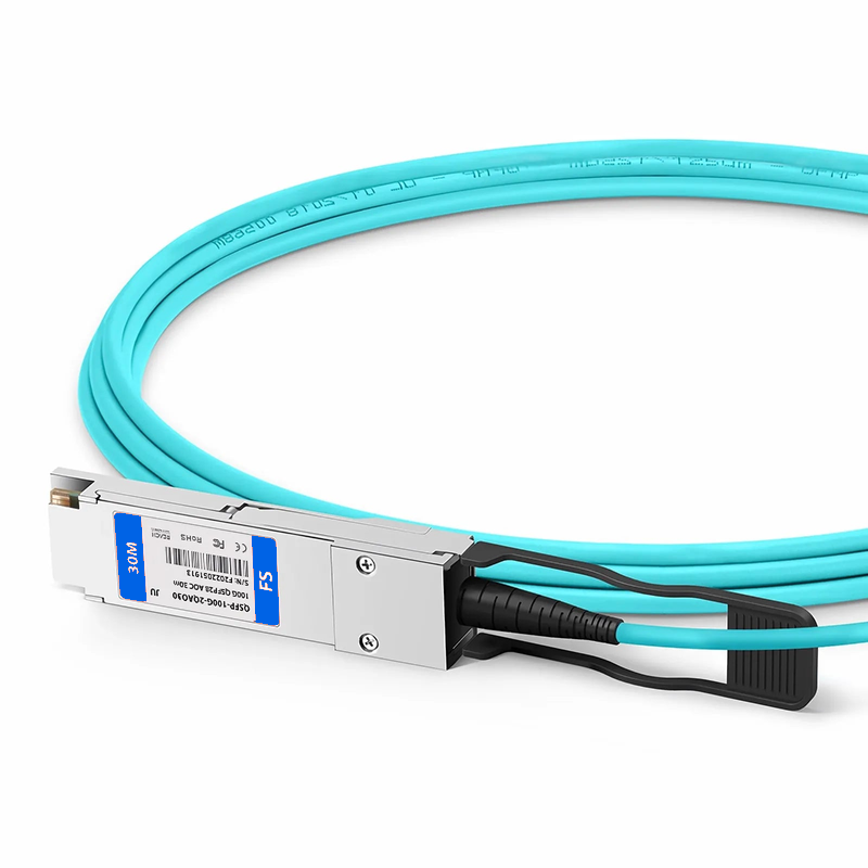 SFPS 30m (98ft) Juniper Networks Compatible 100G QSFP28 4 x 25G NRZ to 2 x 50G QSFP28 2 x 25G NRZ Active Optical Breakout Cable SFPS