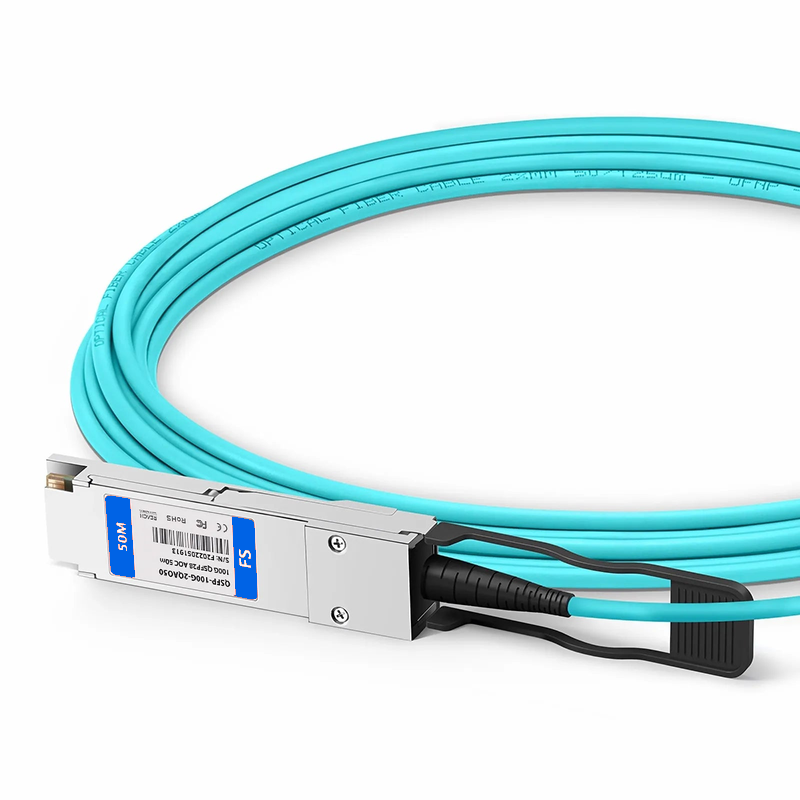 SFPS 50m (164ft) Cisco Compatible 100G QSFP28 4 x 25G NRZ to 2 x 50G QSFP28 2 x 25G NRZ Active Optical Breakout Cable SFPS