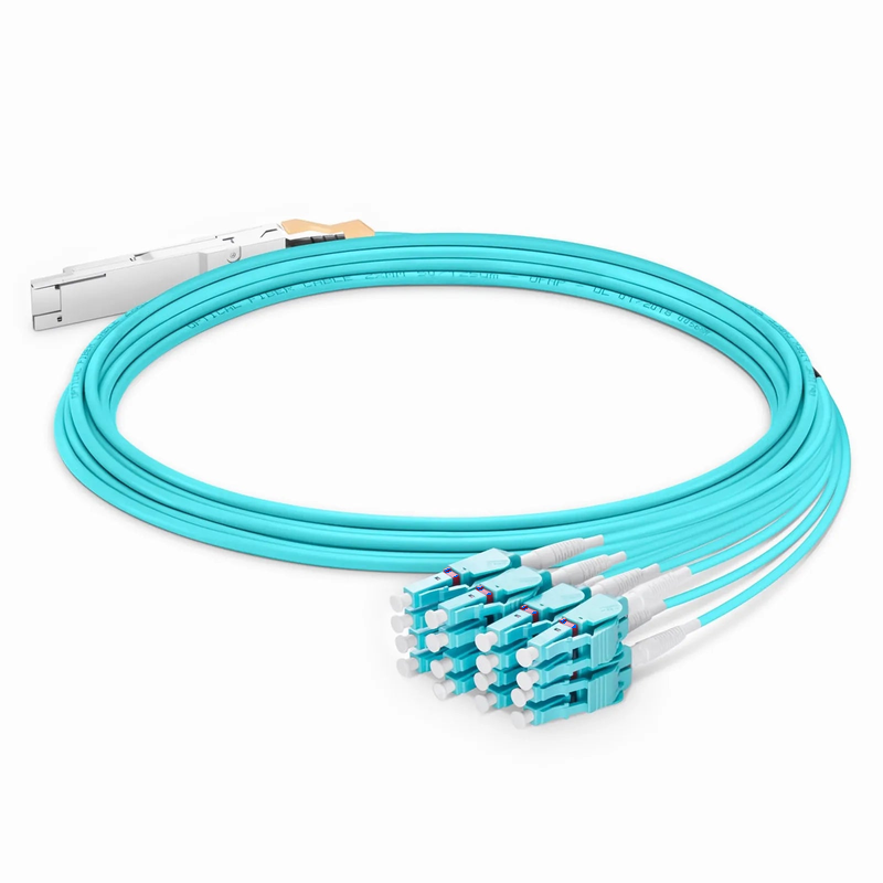 SFPS 50m (164ft) Generic Compatible 200G QSFP-DD 8 x 25G NRZ to 8 x 25G LC Duplex Active Optical Breakout Cable SFPS