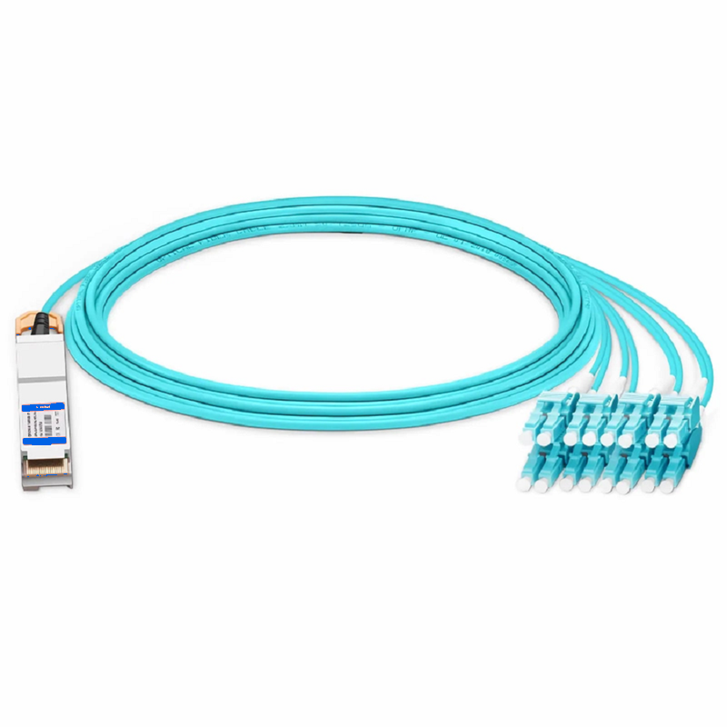 SFPS 50m (164ft) Generic Compatible 200G QSFP-DD 8 x 25G NRZ to 8 x 25G LC Duplex Active Optical Breakout Cable SFPS