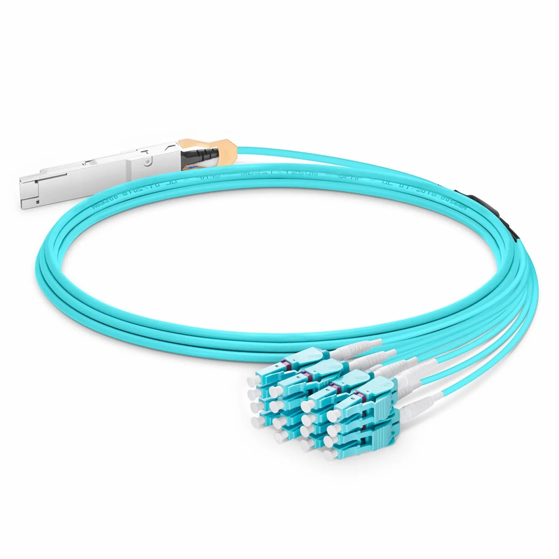 SFPS 30m (98ft) Generic Compatible 200G QSFP-DD 8 x 25G NRZ to 8 x 25G LC Duplex Active Optical Breakout Cable SFPS