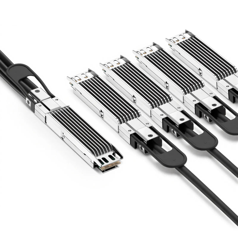 SFPS 0.5m (2ft) Arista Networks Compatible 800G OSFP 8 x 100G PAM4 Finned Top to 4 x 200G OSFP 2 x 100G PAM4 Finned Top Passive Direct Attach Copper Breakout Cable SFPS