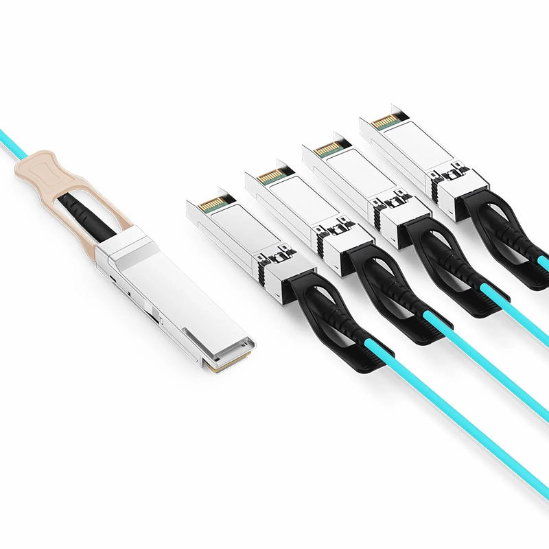 SFPS 1m (3ft) NVIDIA/Mellanox Compatible 200G QSFP56 4 x 50G PAM4 to 4 x 50G SFP56 50G PAM4 Active Optical Breakout Cable SFPS