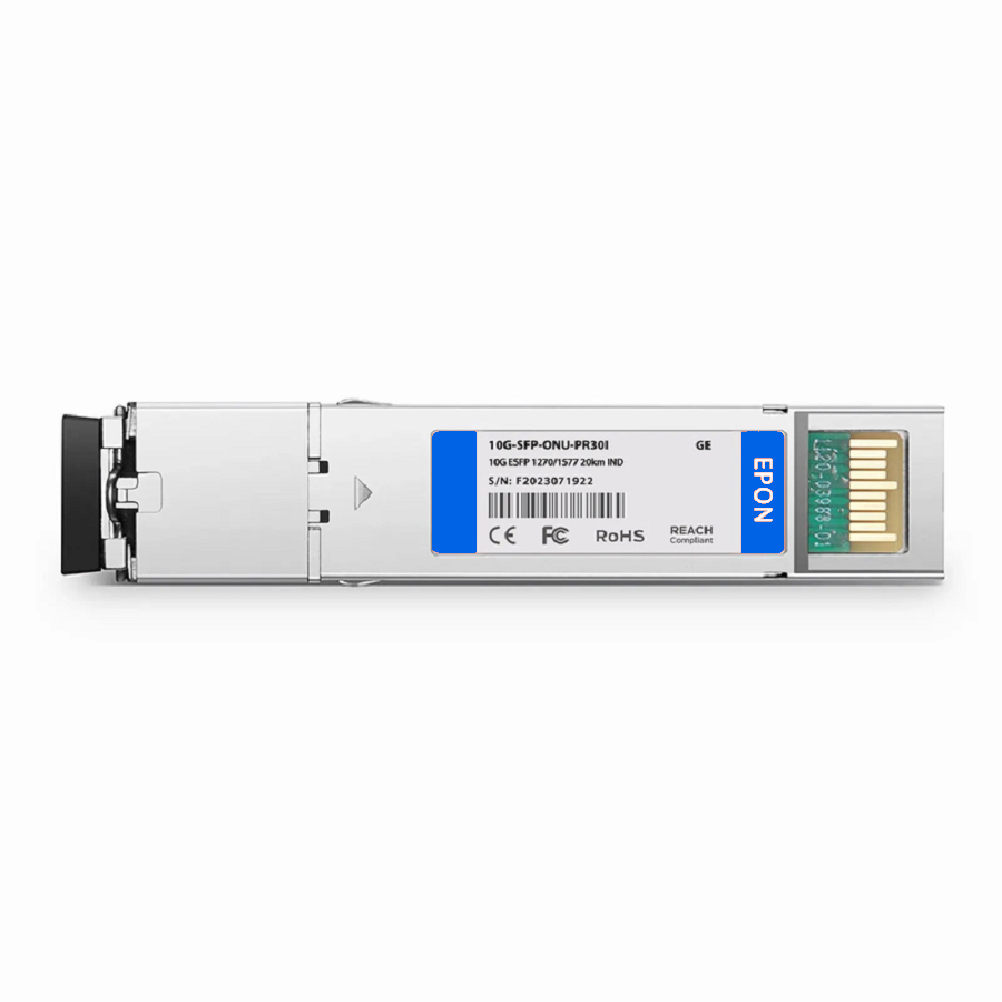 SFPS Generic Compatible 10G EPON ONU SFP+ 1270nm-TX/1577nm-RX 10.3125G-TX/10.3125G-RX Class PR30 20km DOM Simplex SC/UPC SMF Optical Transceiver Module (Industrial) SFPS