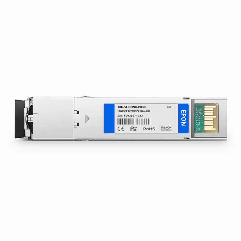SFPS Generic Compatible 10G EPON ONU SFP+ 1270nm-TX/1577nm-RX 10.3125G-TX/10.3125G-RX Class PR30 20km DOM Simplex SC/UPC SMF Optical Transceiver Module (Industrial) SFPS