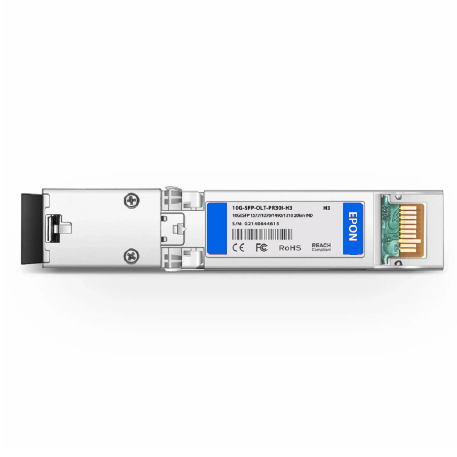 SFPS H3C Compatible 10G EPON OLT SFP+ 1577nm-TX/1270nm-RX and 1490nm-TX/1310nm-RX Class PR30 20km DOM Simplex SC/UPC SMF Optical Transceiver Module (Industrial) SFPS