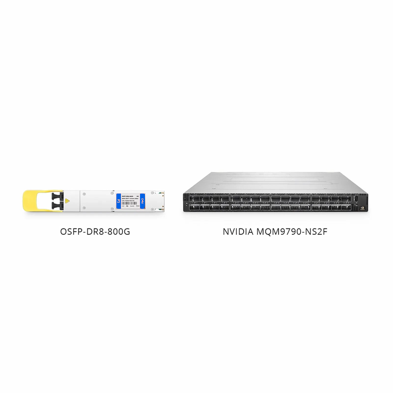 SFPS NVIDIA/Mellanox MMS4X00-NM Compatible 800GBASE 2xDR4/DR8 OSFP Closed Finned Top 8 x 100G PAM4 1310nm 500m DOM Dual MPO-12/APC SMF InfiniBand NDR Optical Transceiver Module for Quantum-2 Switches SFPS