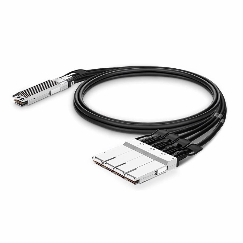 SFPS 0.5m (2ft) Arista Compatible 400G OSFP 8 x 50G PAM4 Finned Top to 4 x 100G QSFP56 2 x 50G PAM4 Passive Direct Attach Copper Breakout Cable SFPS