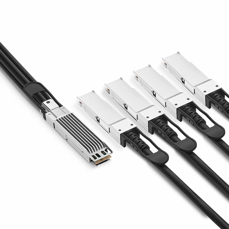 SFPS 0.5m (2ft) Arista Compatible 400G OSFP 8 x 50G PAM4 Finned Top to 4 x 100G QSFP56 2 x 50G PAM4 Passive Direct Attach Copper Breakout Cable SFPS
