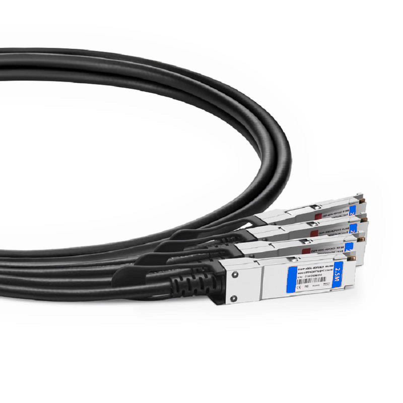 SFPS 0.5m (2ft) Arista Compatible 400G OSFP 8 x 50G PAM4 Finned Top to 4 x 100G QSFP56 2 x 50G PAM4 Passive Direct Attach Copper Breakout Cable SFPS