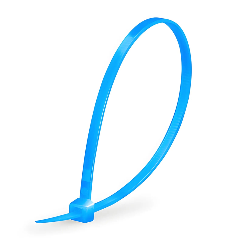 SFPS 100-Pack 4in.L x 0.1in.W Self-Locking Nylon Cable Ties, Blue SFPS
