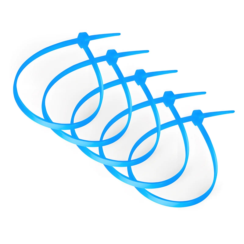SFPS 100-Pack 4in.L x 0.1in.W Self-Locking Nylon Cable Ties, Blue SFPS