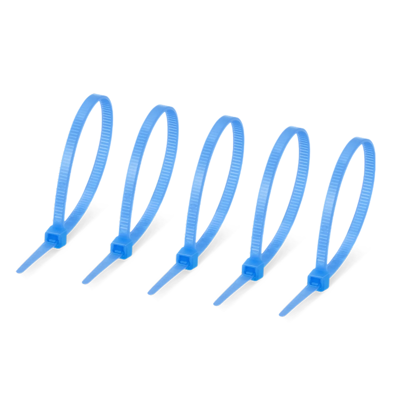 SFPS 100Pcs/Pack 6in.L x 0.15in.W Self-Locking Nylon Cable Ties, Blue SFPS