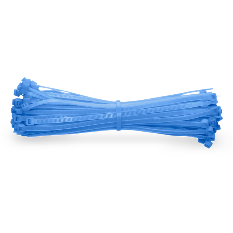 SFPS 100Pcs/Pack 6in.L x 0.15in.W Self-Locking Nylon Cable Ties, Blue SFPS