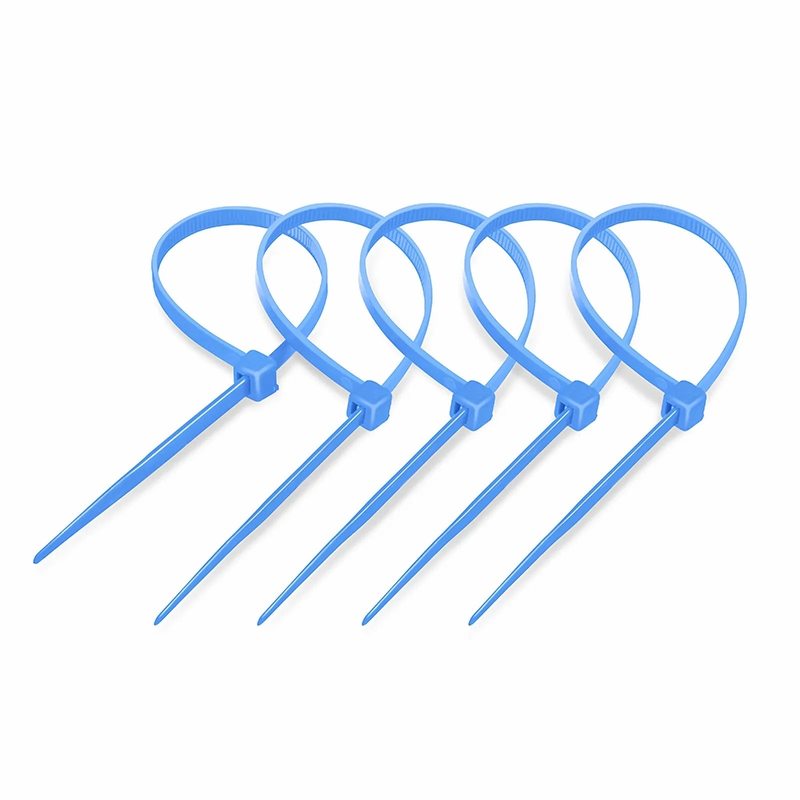 SFPS 100Pcs/Pack 8in.L x 0.18in.W Self-Locking Nylon Cable Ties, Blue SFPS